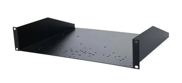 PROEL Rack polička 2U, černá, kovová, rozměr: 371 mm, tloušťka: 1,5 mm