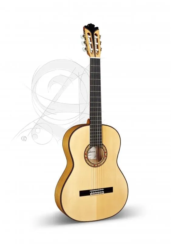 Alhambra Kytara José Ma Vilaplana Flamenca, německý smrk, masivní cypřiš, ebenu, obal