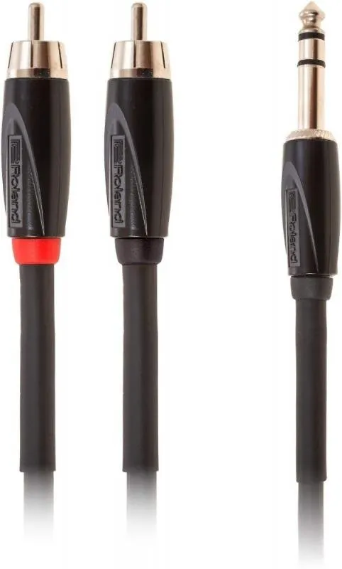 Roland kabel 3m, 6,3mm TRS jack-2RCA Y-kabel
