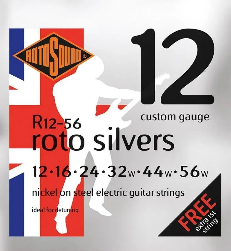 Rotosound Sada elektrických kytarových strun, niklové, pro drop ladění, 12 16 24 32 44 56