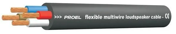 Proel Reproduktorový kabel, 4x4mm, 13,2mm průměr, černý