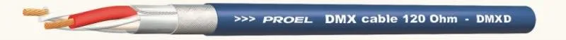 Proel DMX kabel 120 Ohm, stíněný, 2x0,25mm2, modrý (100m)