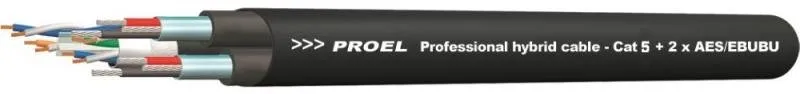 PROEL Hibrid kabel CAT5e + 2x AES/EBU, černý