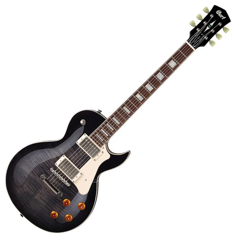 Cort elektrická kytara, Les Paul, průhledná černá