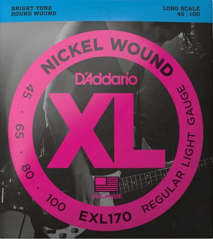 D'Addario Bassové struny, niklové, 45-100