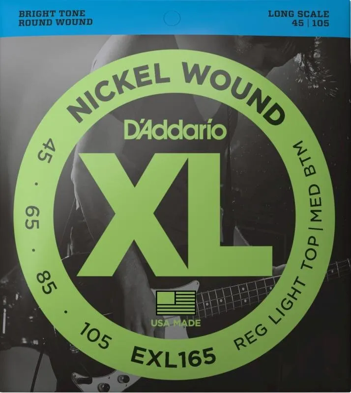 D'Addario Bassové struny EXL165, niklové, 45-105