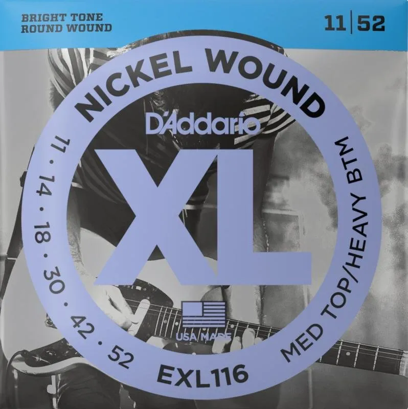 D'Addario EXL116 elektrické kytarové struny, niklové, 11-52