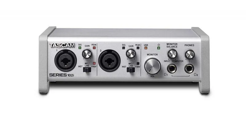 Tascam USB rozhraní, 2+8 vstupů (analogový+optický), 2 výstupy (analogové), ADAT IN