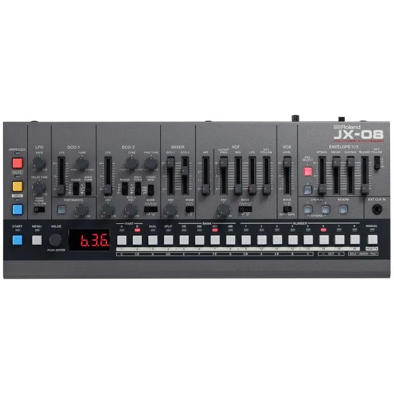 Roland syntezátor JX-8P, kompaktní design, široké možnosti zvuku