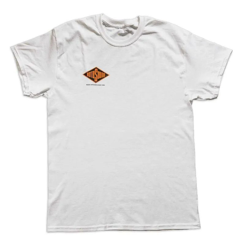 Rotosound Unisex tričko, bílé, logo vlevo, 100% bavlna, velikost M