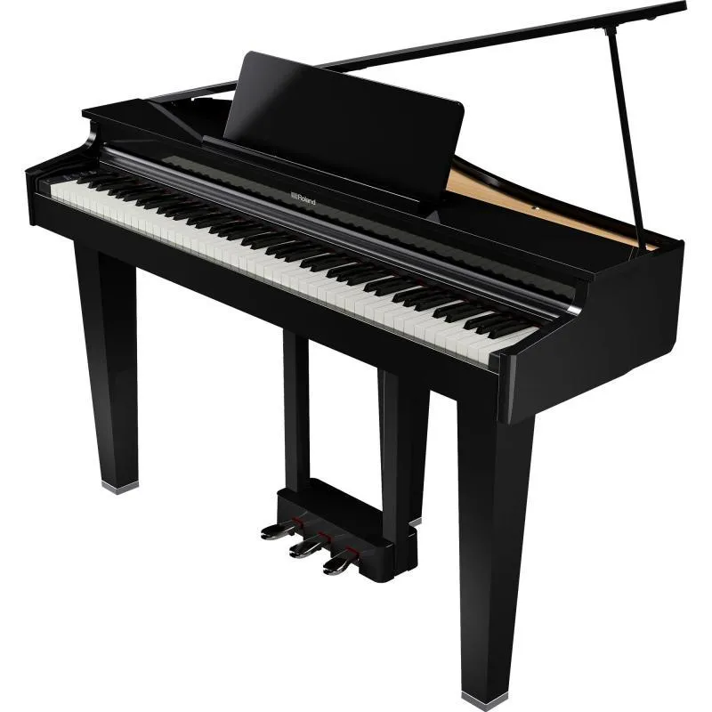Roland digitální koncertní klavír, 3 nohy, úzký design, lesklá černá