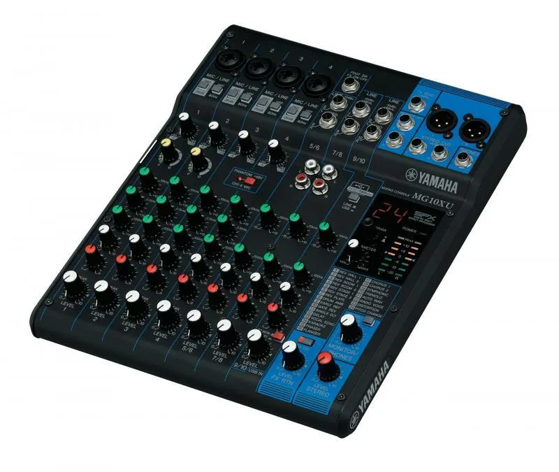 Yamaha mixážní pult 10 kanálů, kompresor, USB, kovová konstrukce