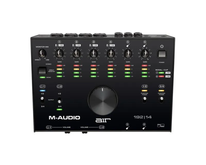 M-Audio rozhraní, 8-in/4-out, 24-bit/192 kHz, USB-C, MIDI