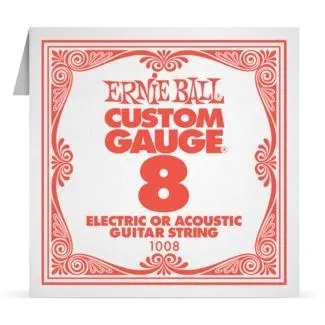 Ernie Ball Akustické kytarové struny Custom Gauge 8 Plain, pozinkovaná ocel, 8