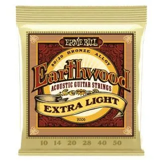 Ernie Ball Akustické kytarové struny Earthwood Extra Light, Bronze, 10-50