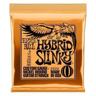 Ernie Ball Sada elektrických kytarových strun Hybrid Slinky, ocel s niklem, 09-46