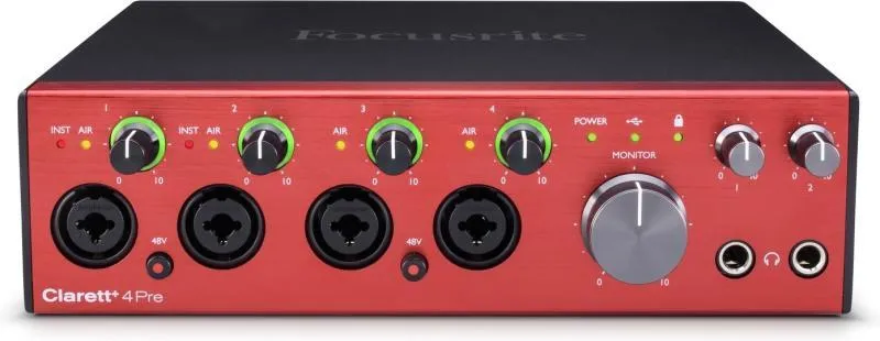 Focusrite Clarett+ 4Pre (USB-C), 4 vstupy, nízká latence
