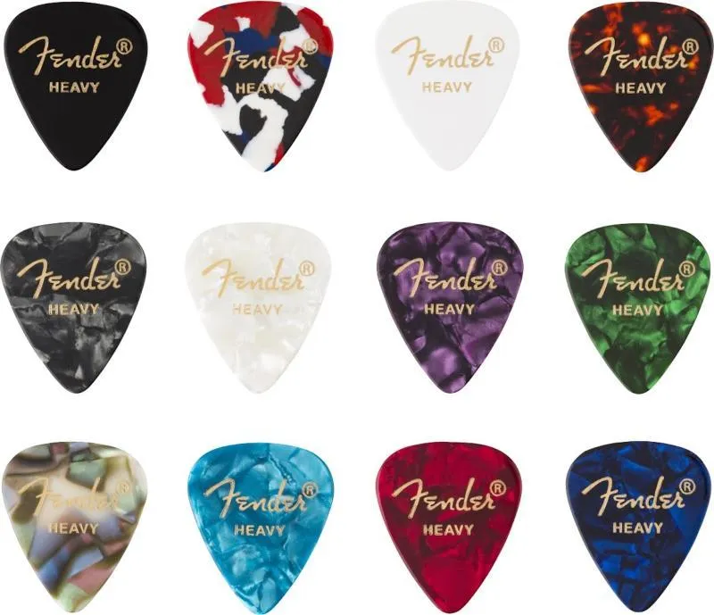 Fender Pengetník 351 tvar, celuloid, těžký, 12 kusů