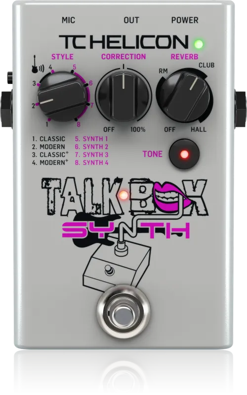 TC Helicon Stompbox pro kytaru, efekty talkbox a vylepšení vokálů