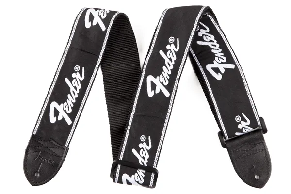 Fender kytarový popruh Running Logo, černý