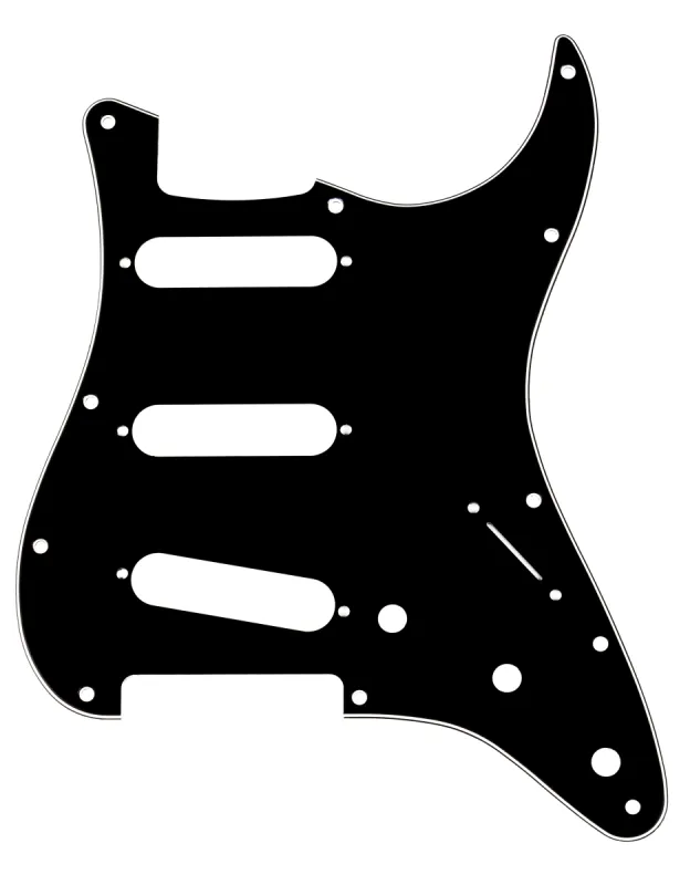 Fender Stratocaster koptátor, 11 otvorů, 3 vrstvy, černá/bílá/černá