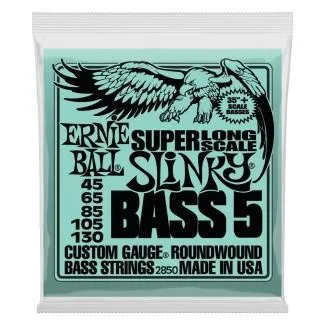 Ernie Ball Bass 5 Slinky Super Long Scale elektrické basové struny 45-130
