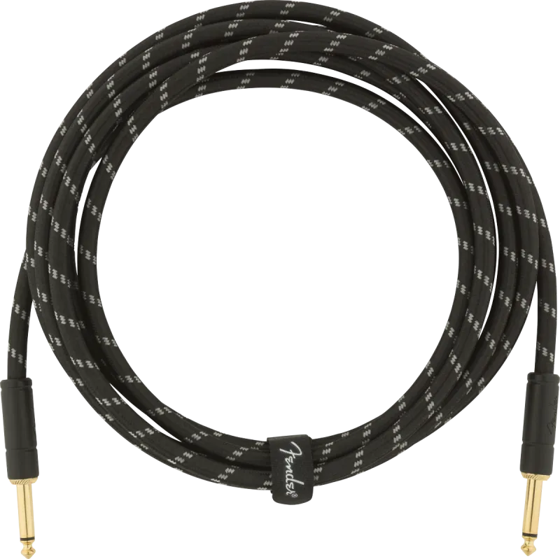 Fender Deluxe Series kabel, 3m, černý tweed, rovný-rovný