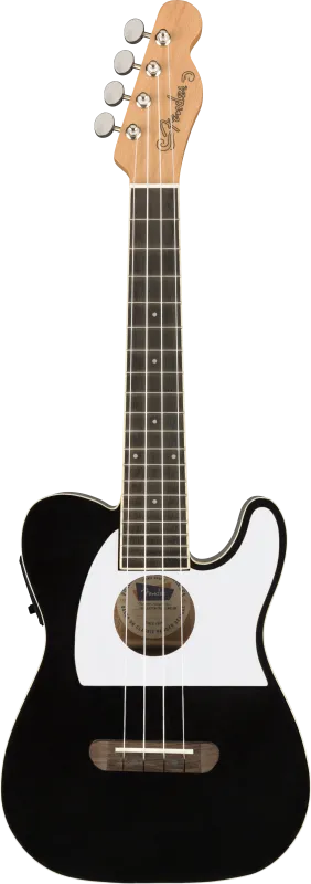 Fender Koncert ukulele elektroakustická, černá