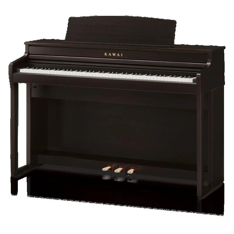 Kawai digitální klavír, 88 kláves, kladívková mechanika, Bluetooth, růžové dřevo