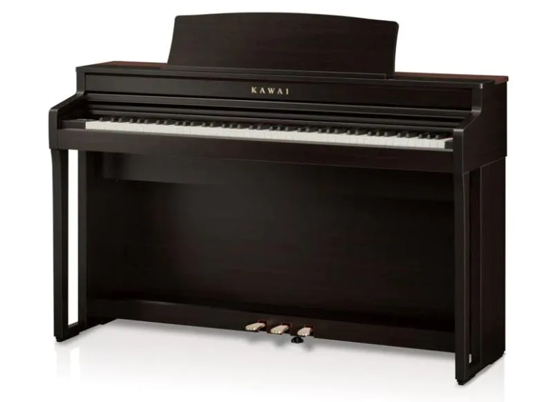 Kawai digitální klavír, 88 kláves, kladívková mechanika, Bluetooth, růžové dřevo