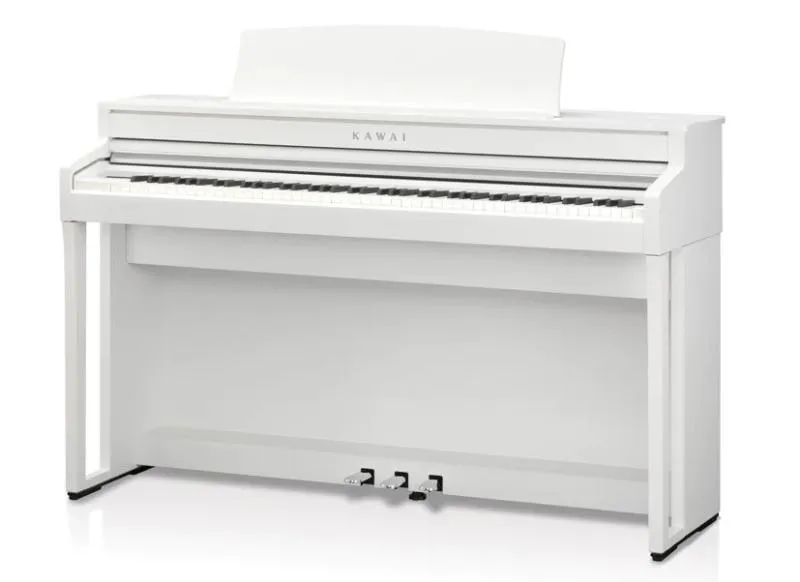 Kawai digitální klavír, 88 kláves, kladívková mechanika, 256 hlasová polyfonie, Bluetooth, bílá