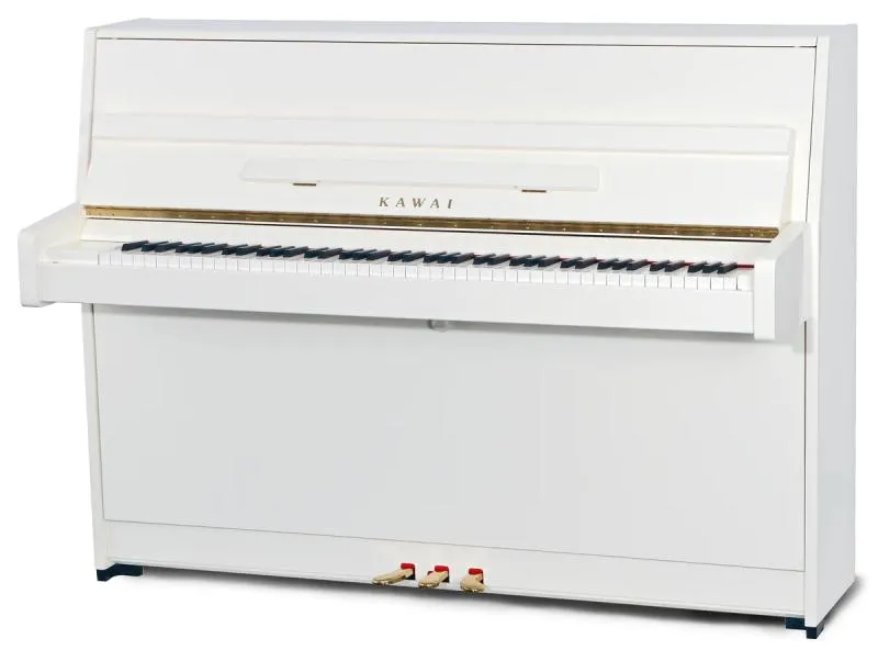 Kawai akustické pianino, 88 kláves, 110 cm, lesklá bílá
