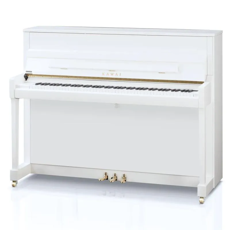 Kawai akustické pianino, 88 kláves, 114 cm, lesklá bílá