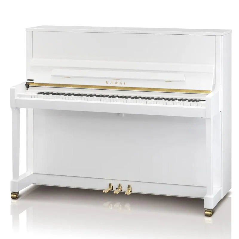 Kawai akustické pianino, 88 kláves, 122 cm, lesklá bílá