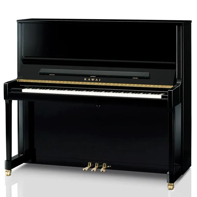 Kawai akustické pianino, 88 kláves, 134 cm vysoké, lesklá černá