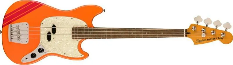 Squier FSR Classic Vibe '60s Competition Mustang Bass, javorová hmatník, bílý pickguard