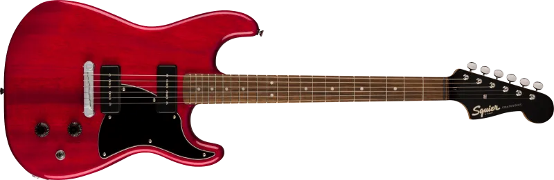 Squier Paranormal Strat-O-Sonic elektrická kytara, červená transparentní