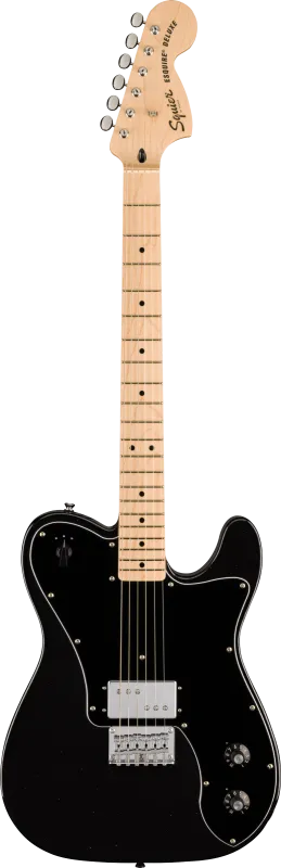 Squier Paranormal Esquire Deluxe, javorový hmatník, černý pickguard, metalická černá