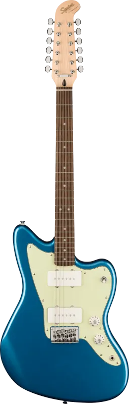 Squier Jazzmaster XII, laťkový hmatník, mint pickguard, Lake Placid Blue