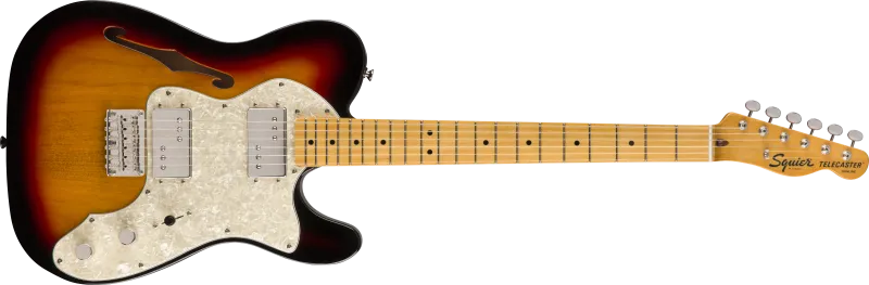 Squier Classic Vibe '70s Telecaster Thinline, javorová hmatník, 3-barvový sunburst