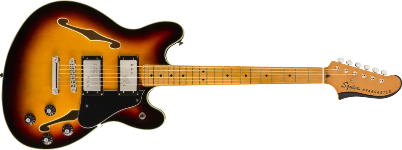 Squier elektrická kytara Classic Vibe, tvar Starcaster, 3-barvový Sunburst