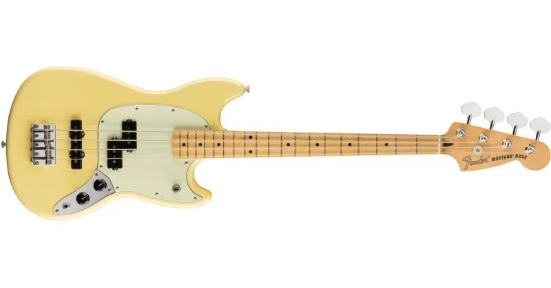 Fender basová kytara Limited Edition Player Mustang PJ, javorový hmatník, máslová smetana