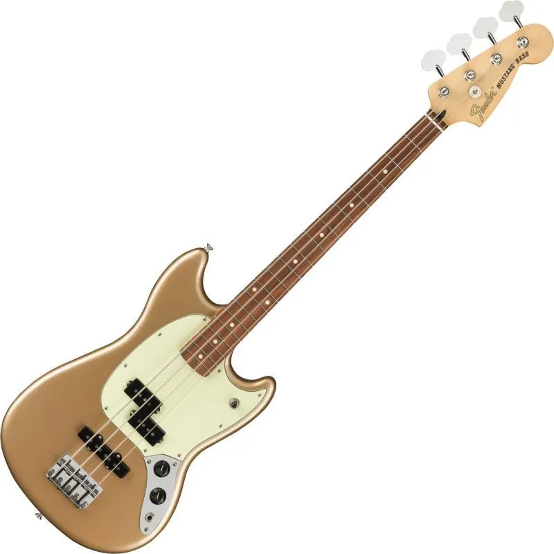 Fender basová kytara Player Mustang PJ, Pau Ferro hmatník, Firemist Gold
