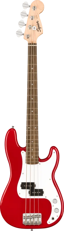 Squier Mini Precision Bass, javorový hmatník, dakotová červená