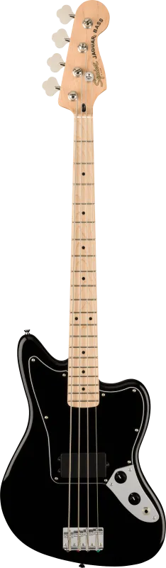 Squier Affinity Series Jaguar Bass H, Javorový hmatník, Černý pickguard, Černý
