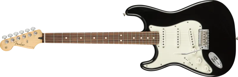 Fender Elektrická kytara Player Stratocaster, levá ruka, černá barva