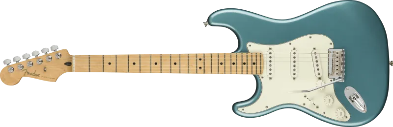 Fender elektrická kytara Player Stratocaster MN, model ST, levá ruka, barva Tidepool