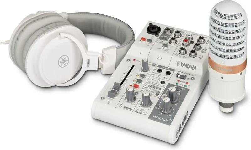 Yamaha Podcast mixážní pult, studio set, bílý
