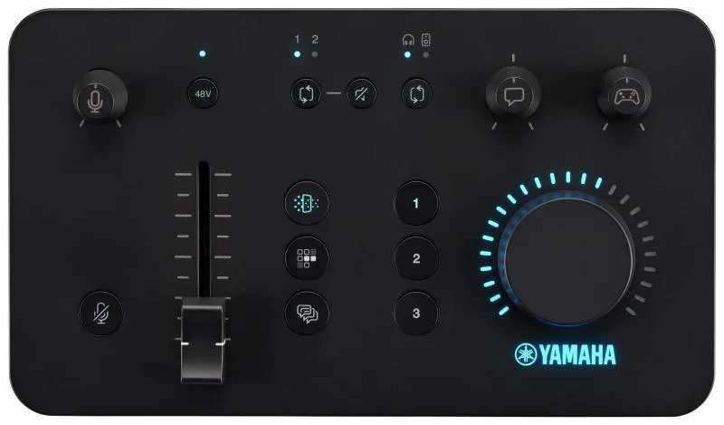 Yamaha mixážní pult pro streaming, audio efekty, kompaktní design