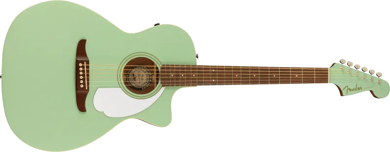 Fender elektroakustická kytara Newporter Player, ořechový hmatník, bílý pickguard, Surf Green